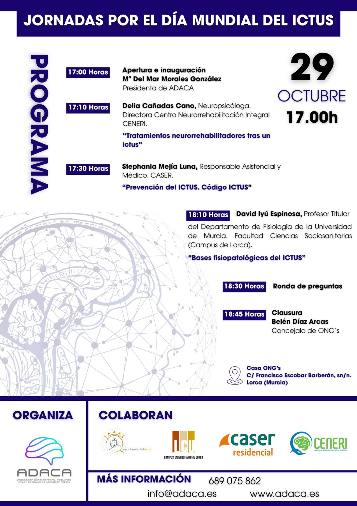 Cartel Jornadas por el Día Mundial del Ictus