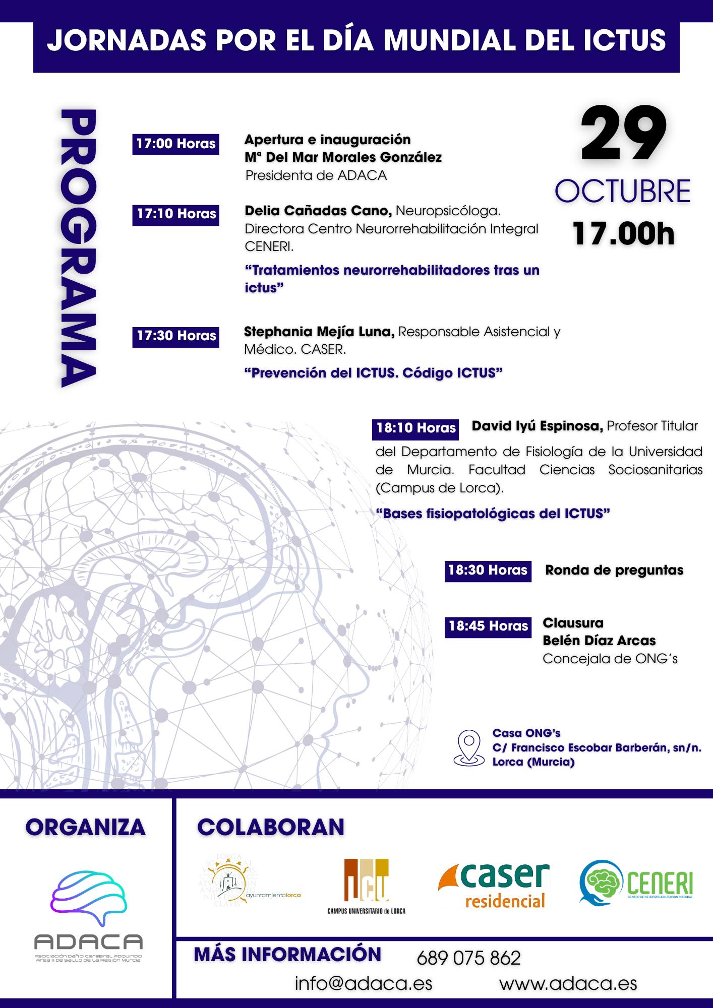 Cartel Jornadas por el día mundial del ictus